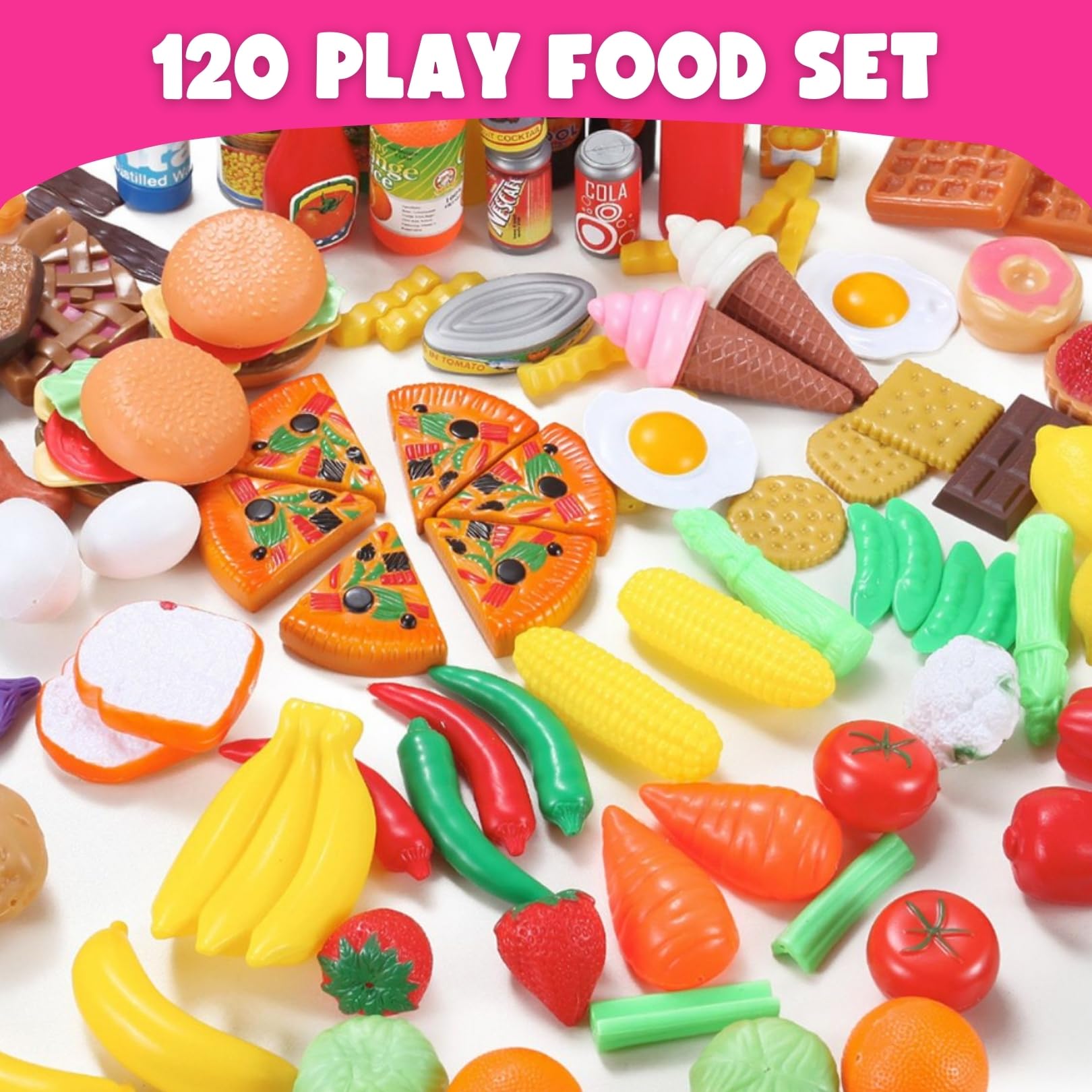 Liberty Imports mesh storage bag helps keep play food organized.