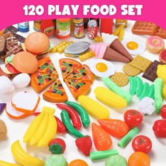 Liberty Imports mesh storage bag helps keep play food organized.