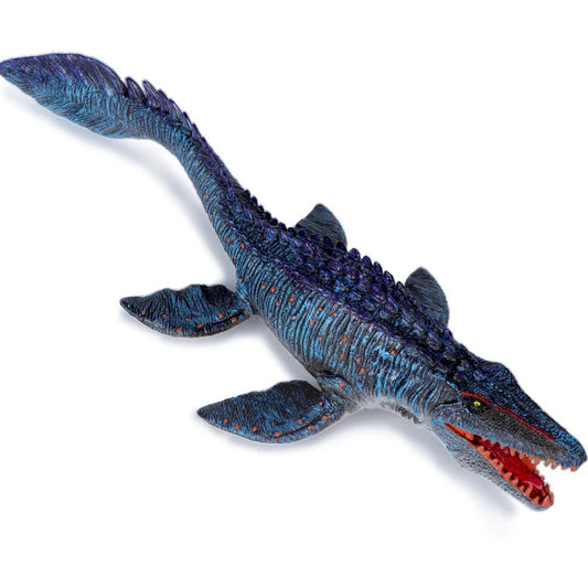 Liberty Imports Mosasaurus toy figure with open jaw enables interactive play.