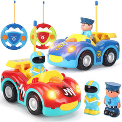 Liberty Imports My First Cartoon RC Car Race for toddlers promotes imaginative play.