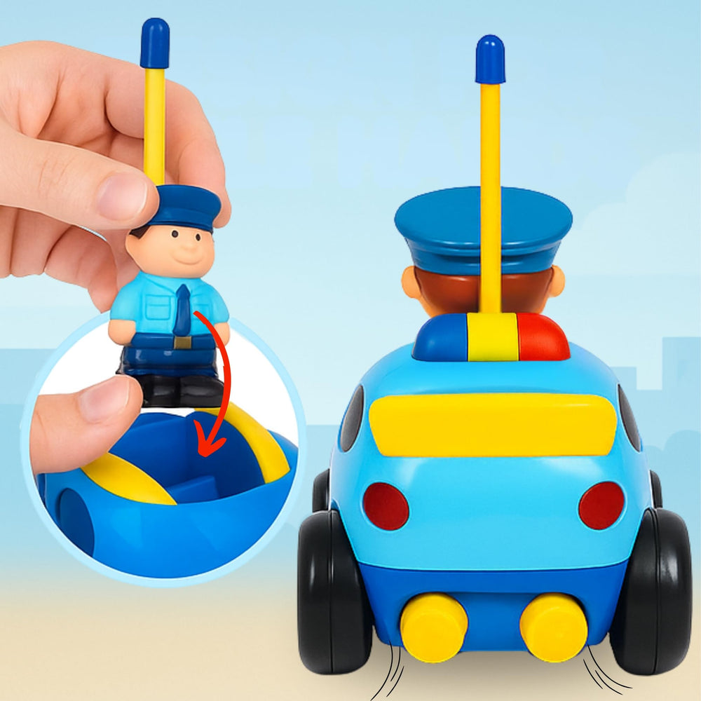 Liberty Imports My First Cartoon RC Car sounds and lights, engaging sensory play for toddlers