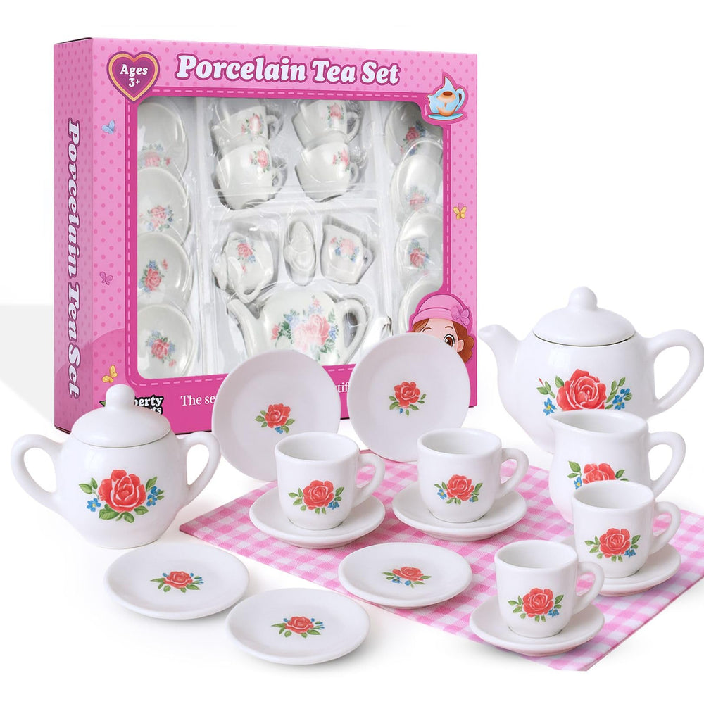 Liberty Imports perfect dollhouse tea party set for small hands and creative storytelling.