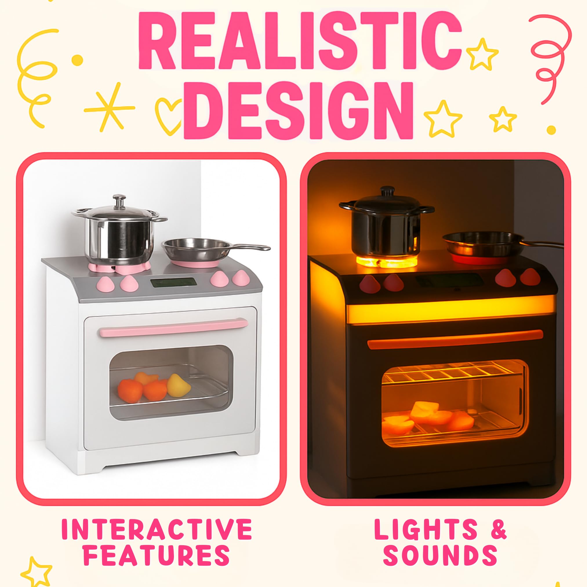 Liberty Imports pink doll kitchen dishwasher with ding sound for authentic chores.