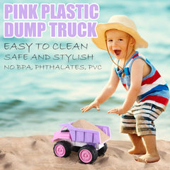 Liberty Imports pink dump truck promotes motor skill development through dumping play