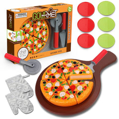 Liberty Imports crush-resistant material ensures durable toy pizza
