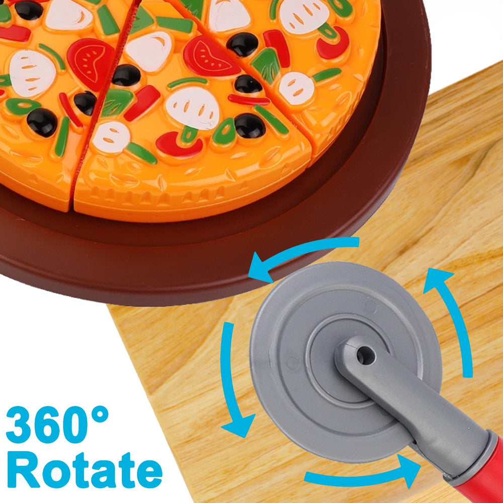 Liberty Imports kid-safe cutter enabling safe pizza slicing during play