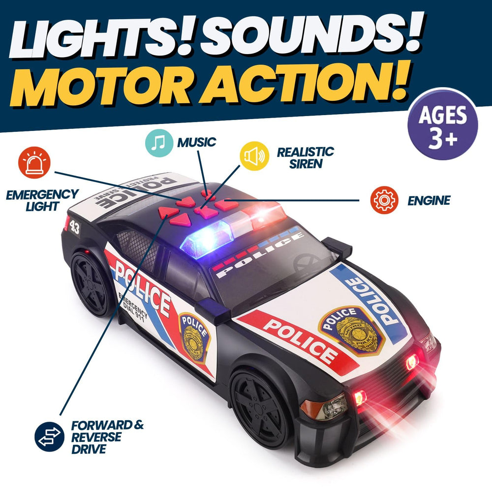Liberty Imports police cruiser batteries included for instant play.