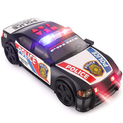 Liberty Imports police cruiser front view with flashing lights for realistic play.