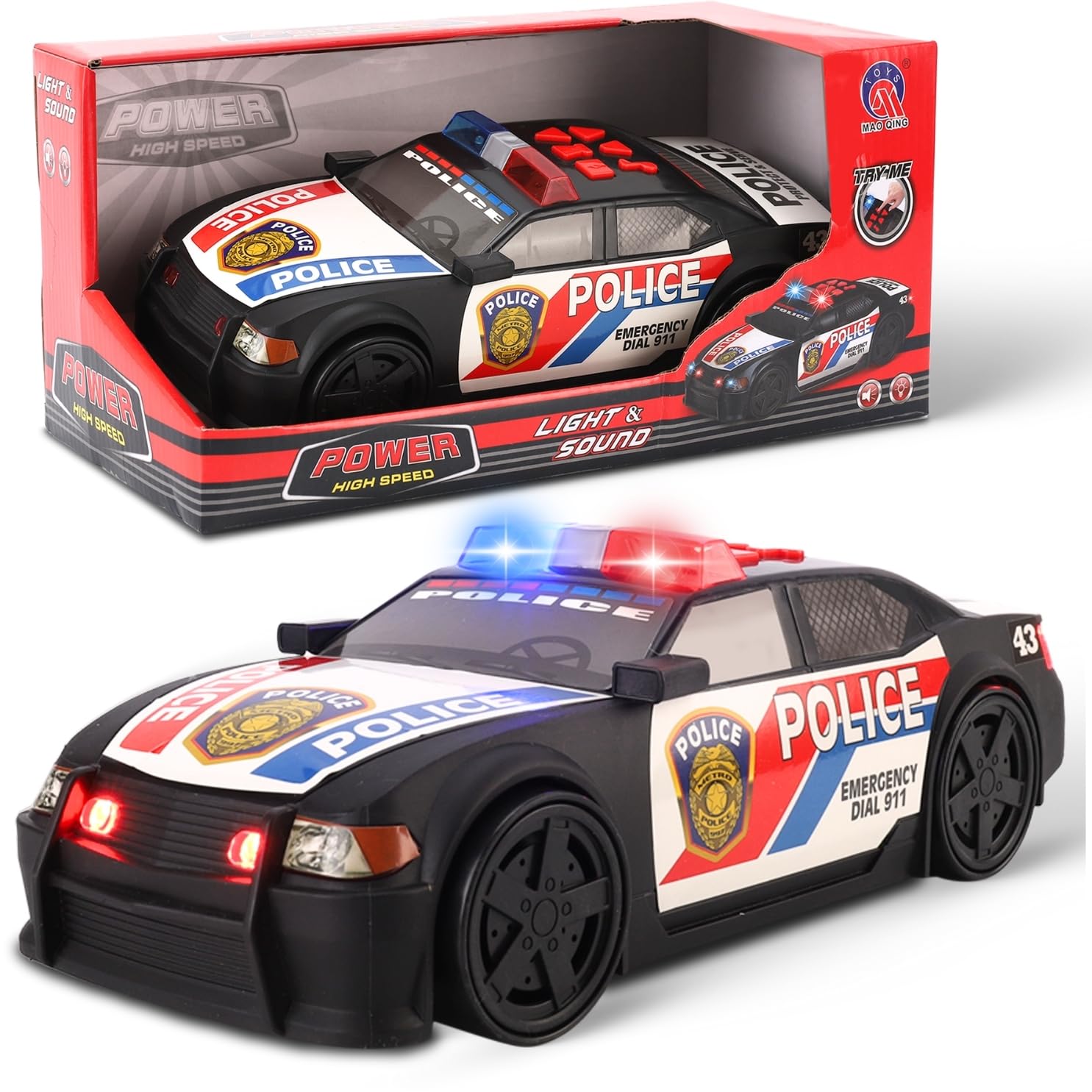 Liberty Imports police cruiser packaging presents a gift-ready display.
