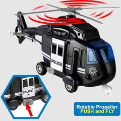 Liberty Imports rescue helicopter close-up of crane and lowering basket