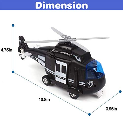 Liberty Imports rescue helicopter illuminated during playtime with beacon lights
