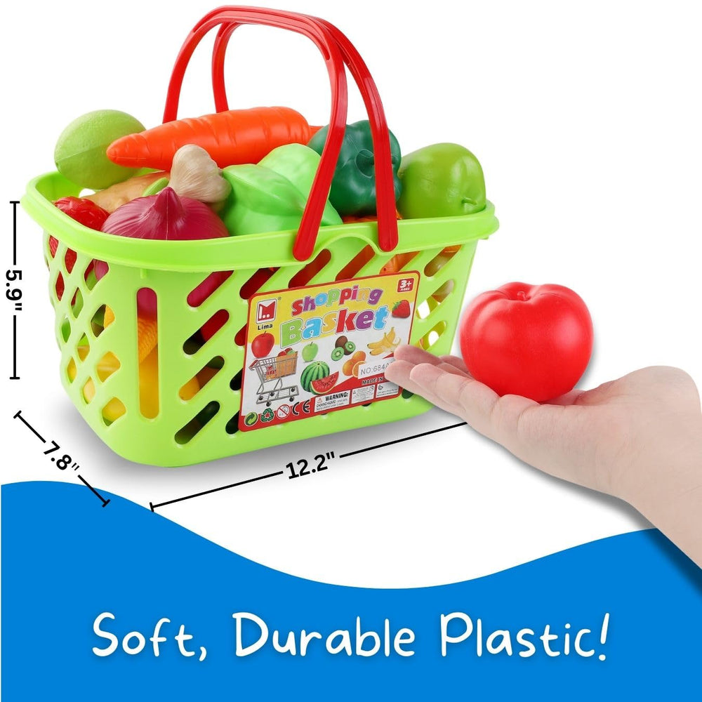 Liberty Imports portable basket enables on-the-go pretend shopping.