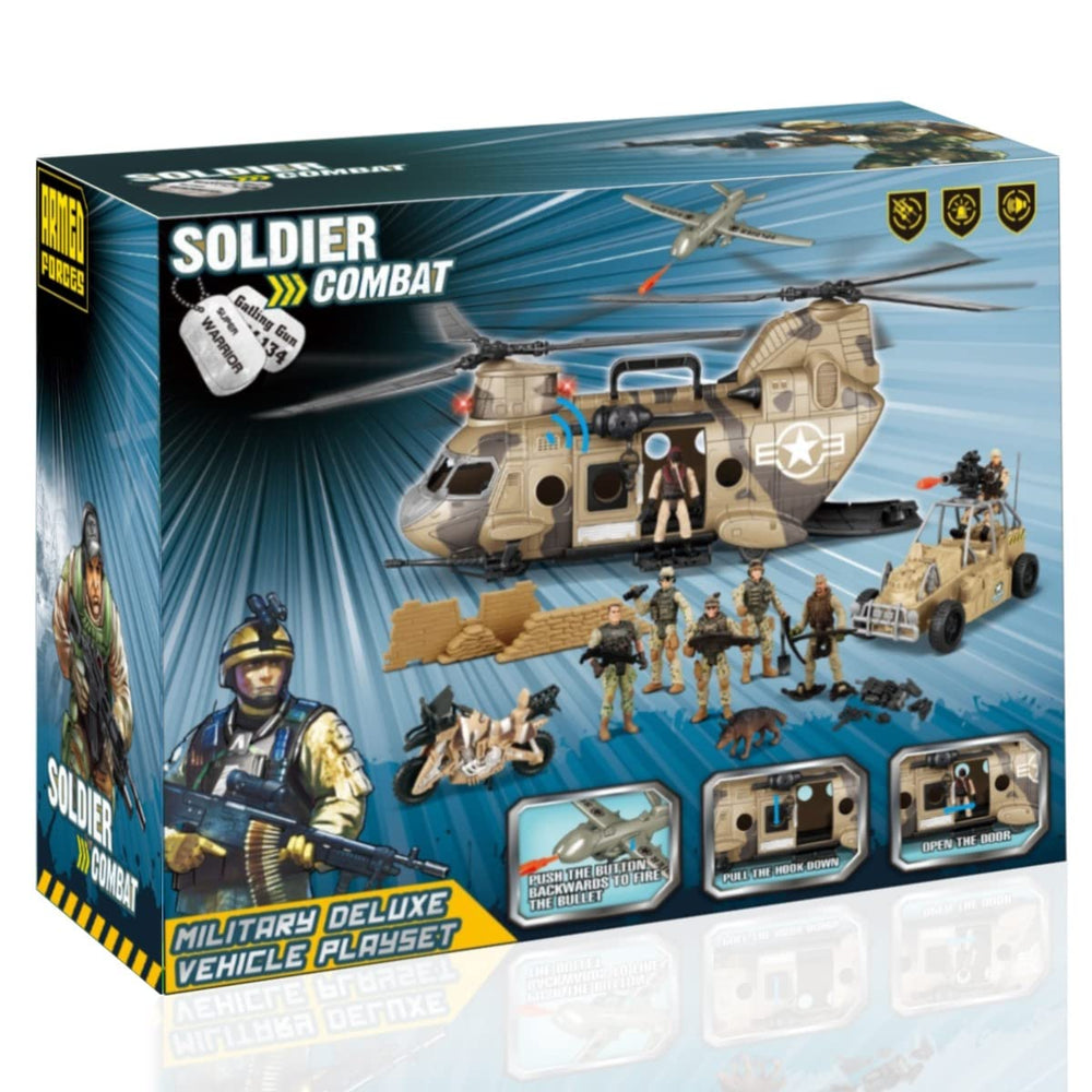 Liberty Imports poseable soldiers fit into vehicles for versatile action scenes.