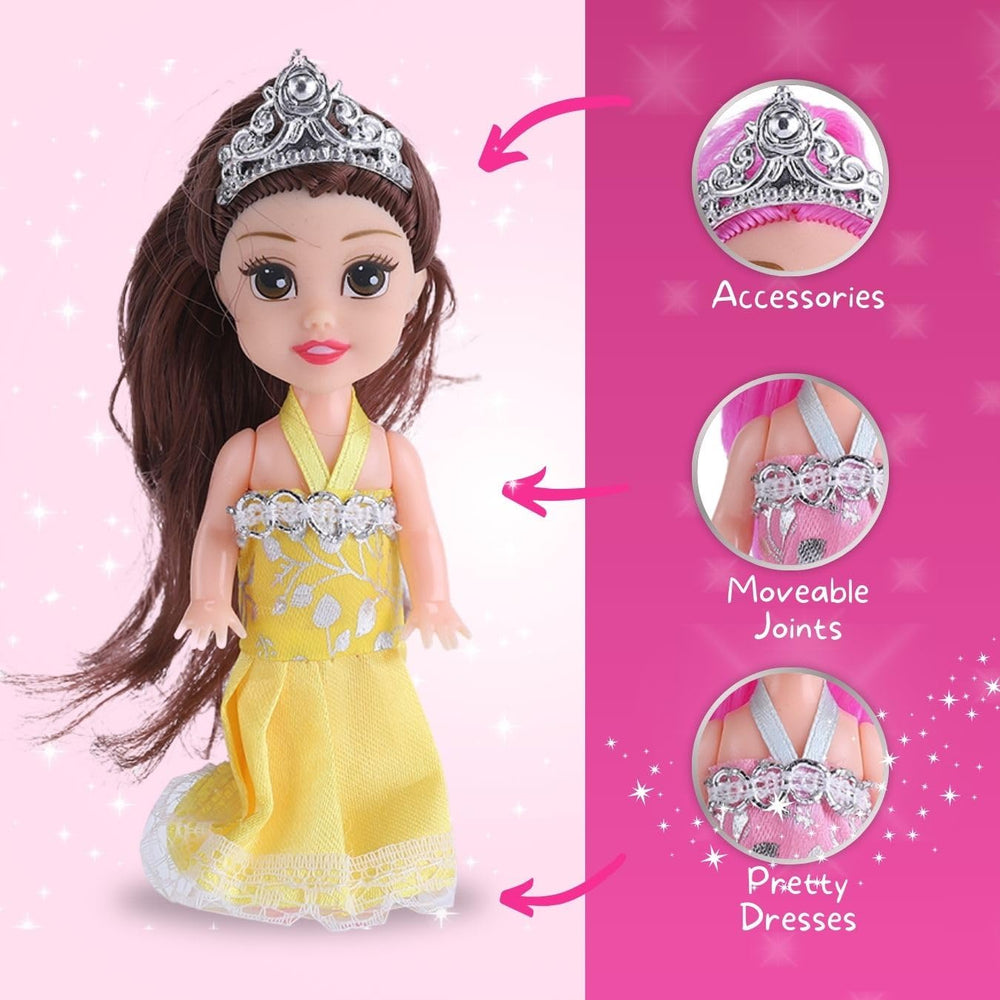 Liberty Imports 4.5-inch posable princess dolls ideal for play and display.