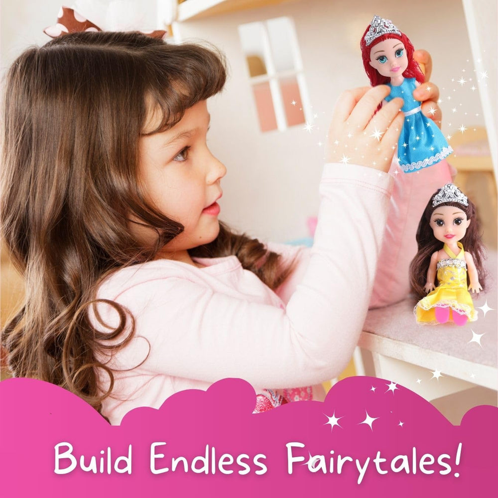 Liberty Imports princess dolls with removable accessories for mix-and-match outfits.
