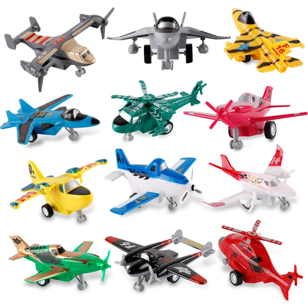 Liberty Imports pull-back airplane jet for fast action during playtime