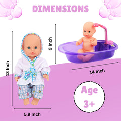 Purple Liberty Imports tub with detachable shower enables interactive water play.