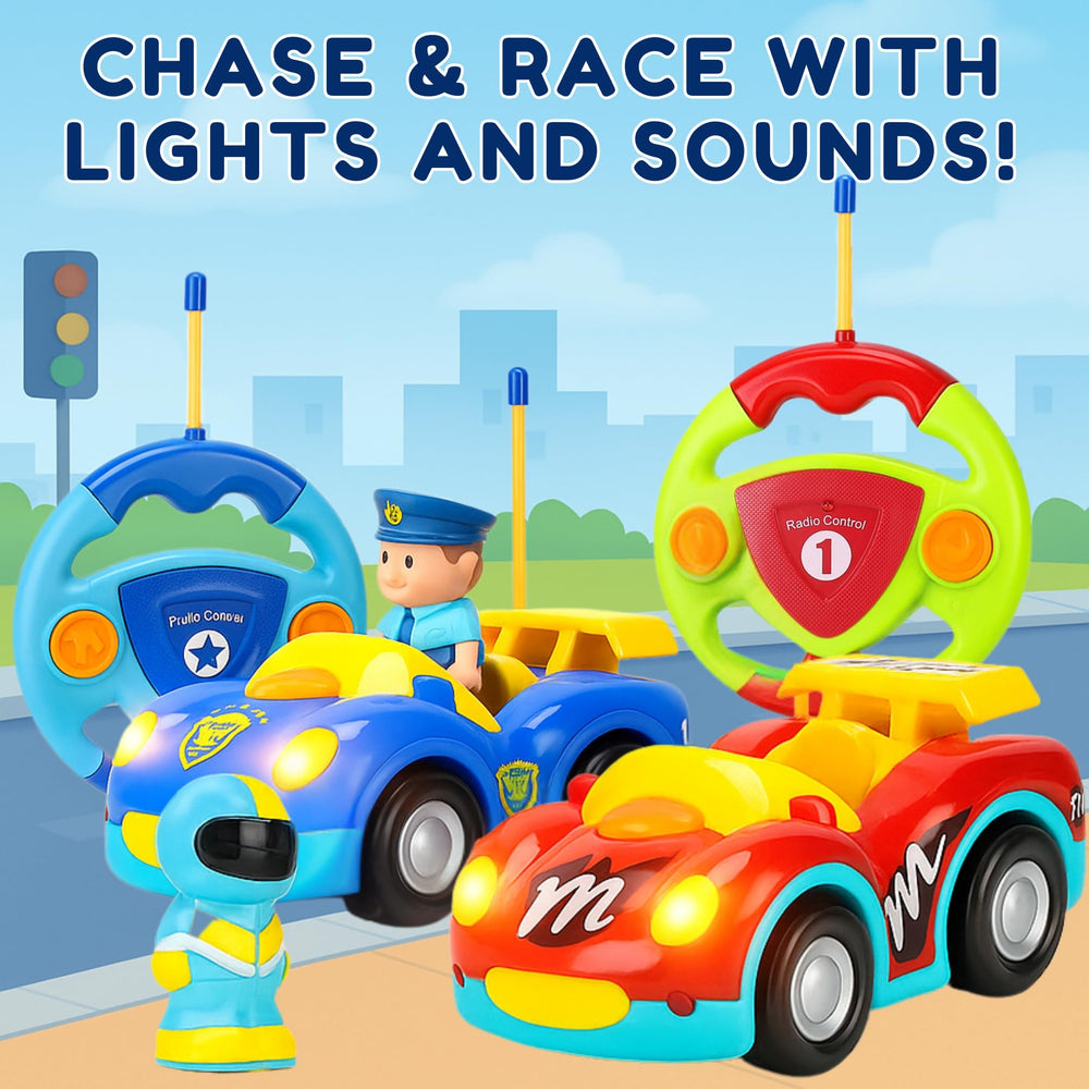 Liberty Imports Steering wheel controller image highlights simple operation for toddlers.