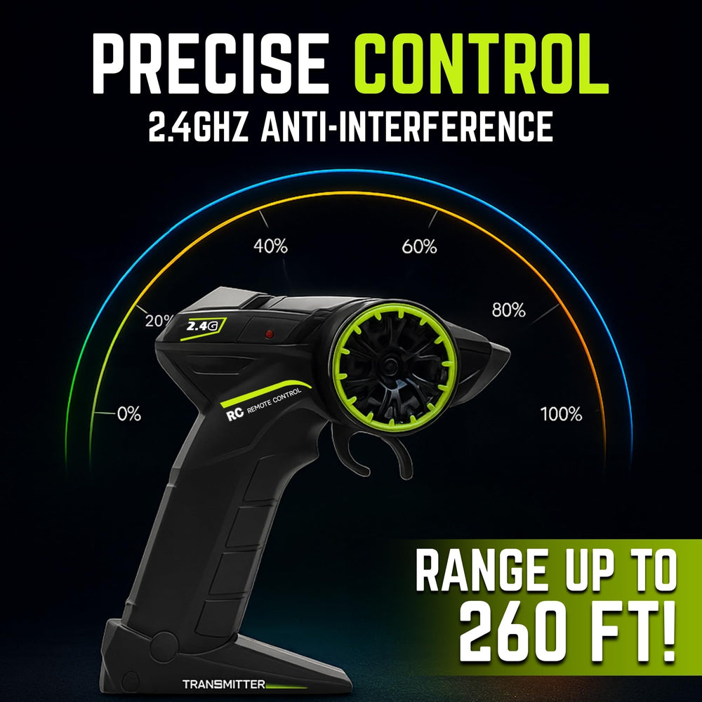 Liberty Imports RC stunt motorcycle remote control in use, showcasing long-range control.