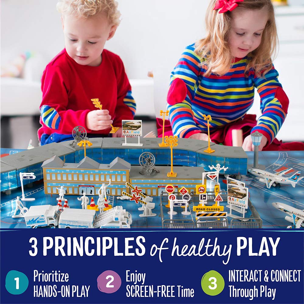 Liberty Imports road signs and lights guide storytelling with structured play scenarios.