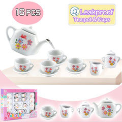 Liberty Imports rose flower tea set saucers perfect for tiny hands.