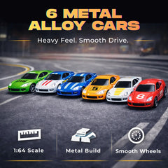 Six Liberty Imports diecast cars for fast play