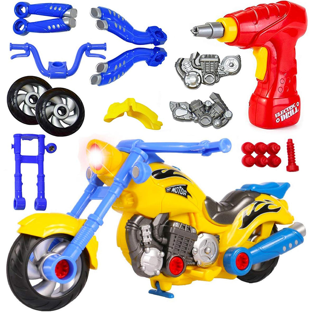 Liberty Imports take-apart motorcycle drill kit for hands-on building and fine motor practice.
