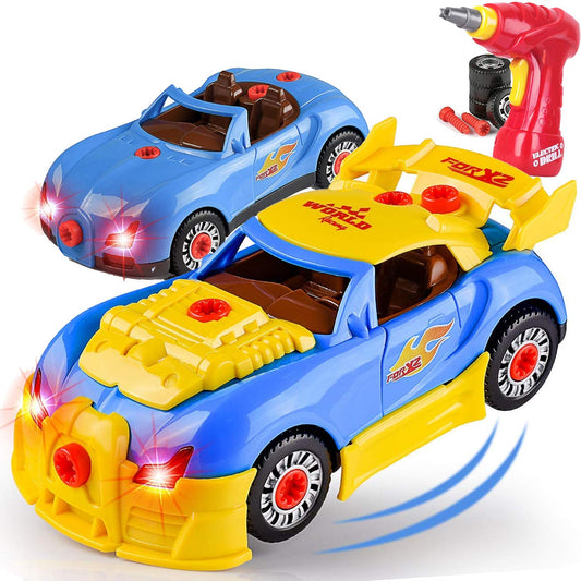 Liberty Imports take-apart race car with drill for hands-on learning and fine motor skills.