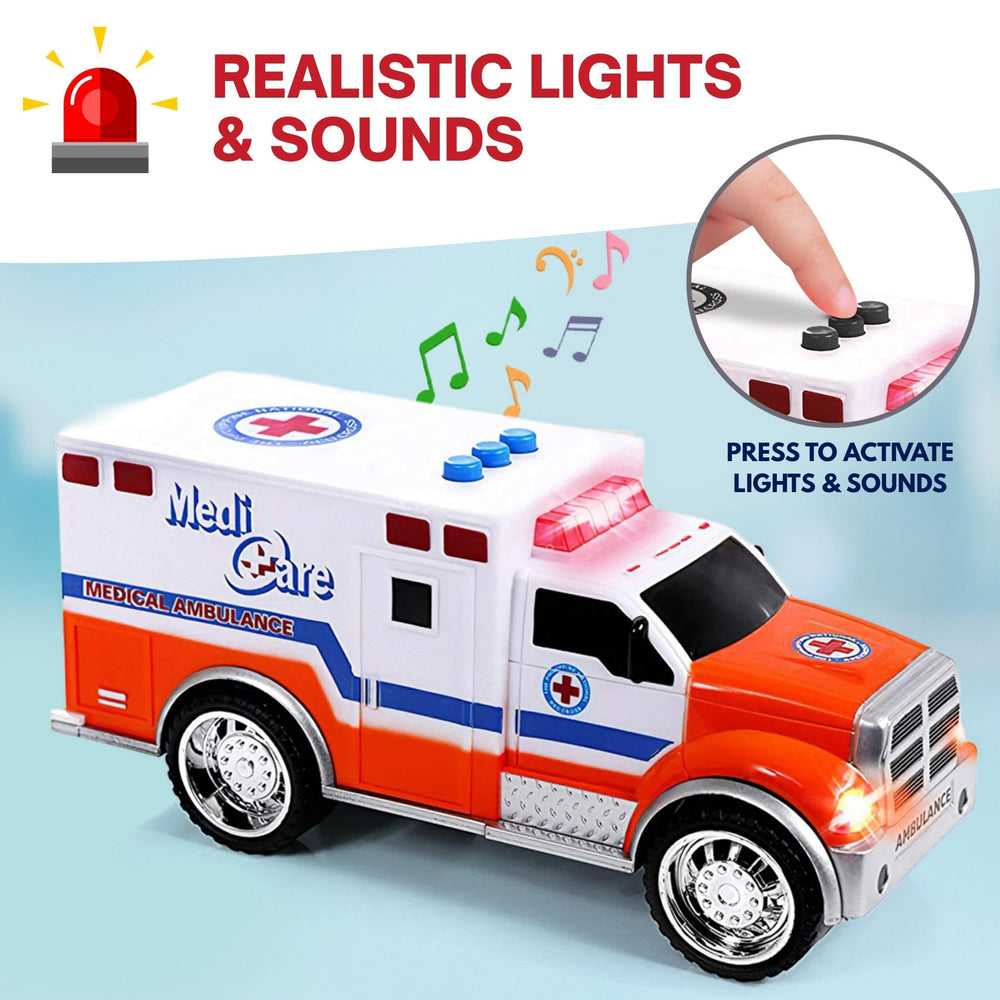 Liberty Imports True Hero fire truck with extended ladder for interactive pretend rescues