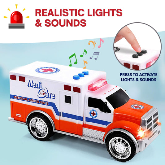 Liberty Imports True Hero fire truck with extended ladder for interactive pretend rescues