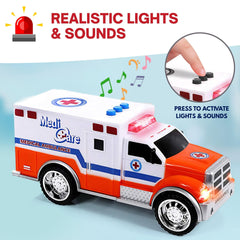Liberty Imports True Hero fire truck with extended ladder for interactive pretend rescues