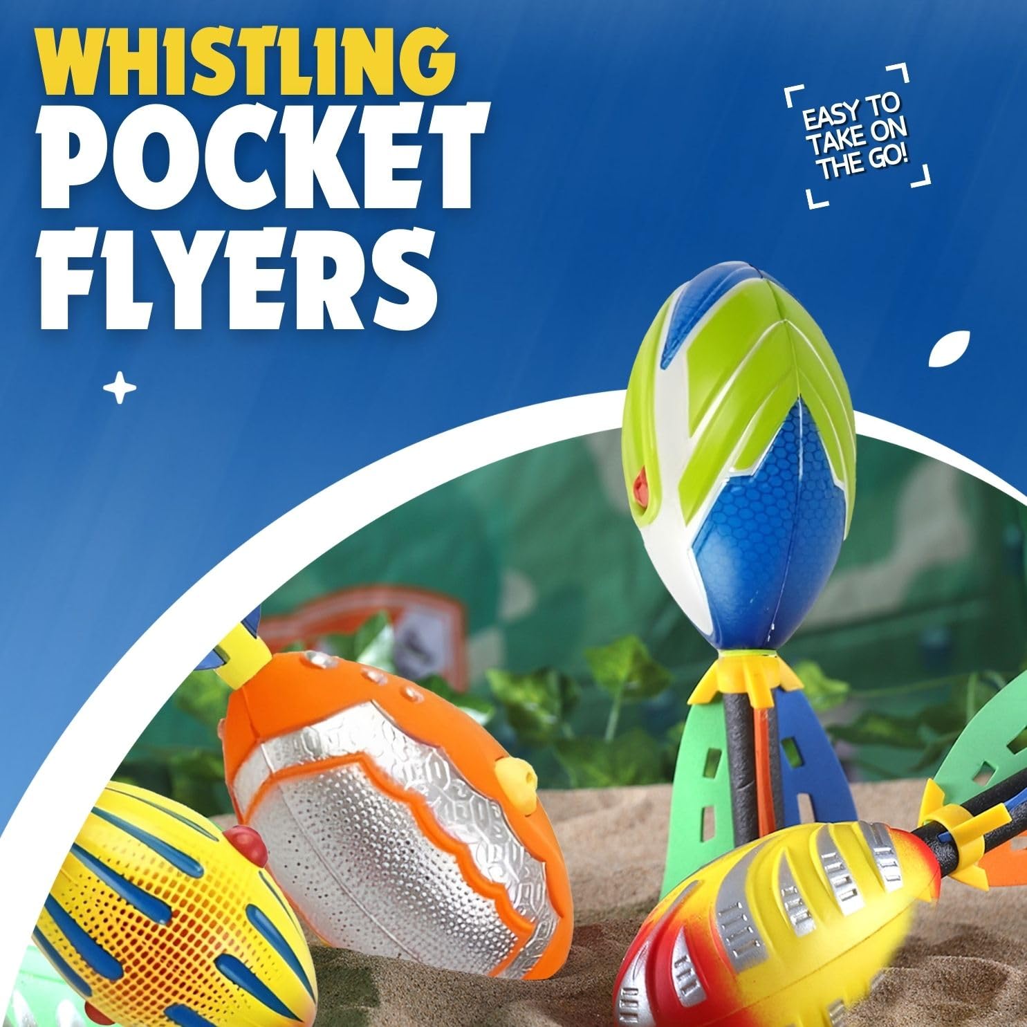 Liberty Imports whistling foam football yellow tail boosts visibility in sunny parks