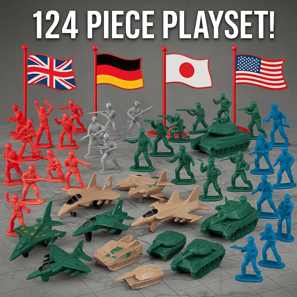 Liberty Imports WWII soldiers collection featuring varied nations for diverse play scenarios.