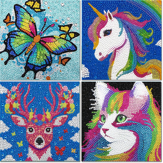 Libfx Diamond Art Kits Cat Painting features sparkling details for creative play and concentration.