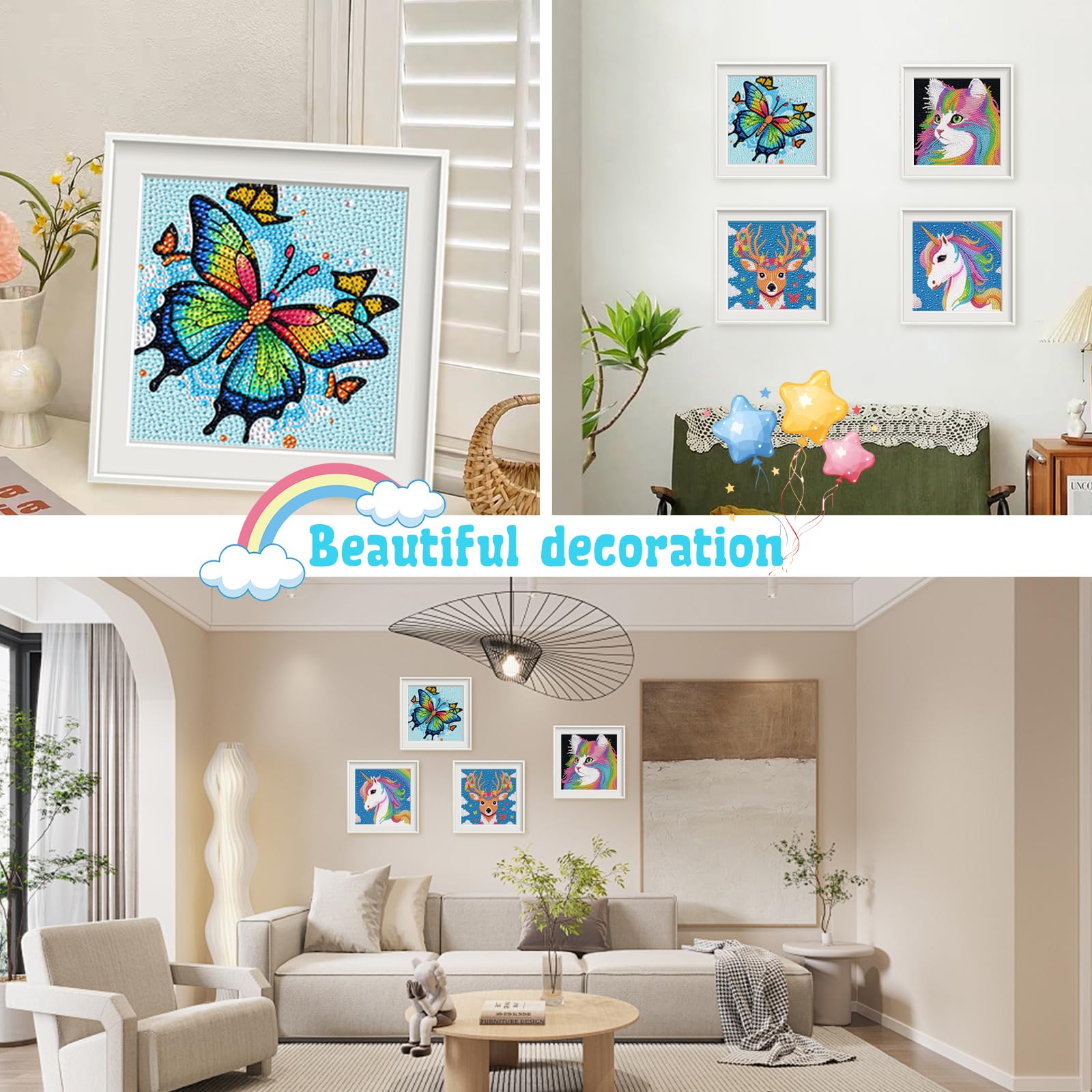 Libfx Diamond Art Kits Deer Artwork offers glittering details to enhance patience and precision.