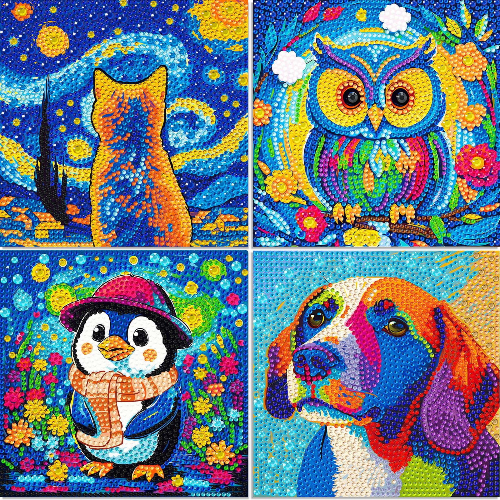 Libfx Diamond Art Kits dog portrait sparkles for focused concentration and creativity