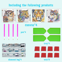 Libfx Diamond Art Kit for Kids leopard design encourages patience with sparkling diamonds