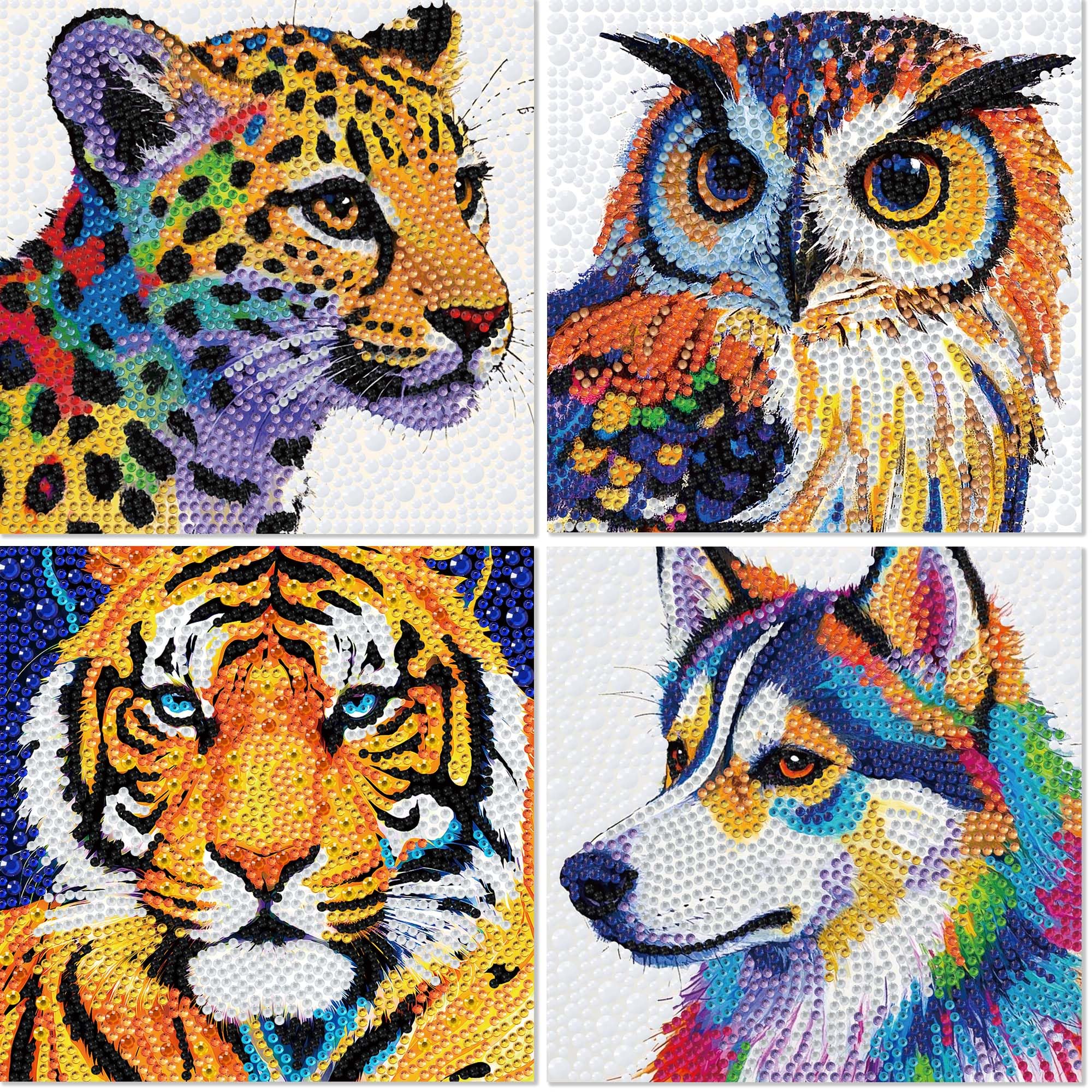 Libfx Diamond Art Kit for Kids tiger design promotes focus through easy color-by-number play