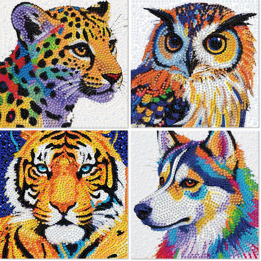 Libfx Diamond Art Kit for Kids tiger design promotes focus through easy color-by-number play