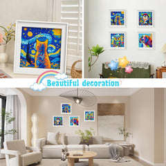 Libfx Diamond Art Kits owl portrait glows, supporting hand-eye coordination during art