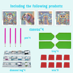 Libfx Diamond Art Kits penguin portrait glitters for calm, imaginative sessions