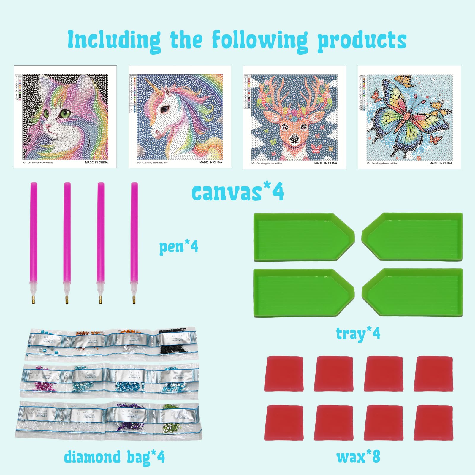 Libfx Diamond Art Kits Unicorn Design adds fantasy with bright diamonds for engaging activity.