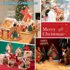 Libima gingerbread house kit style-f sturdy cardboard and stickers