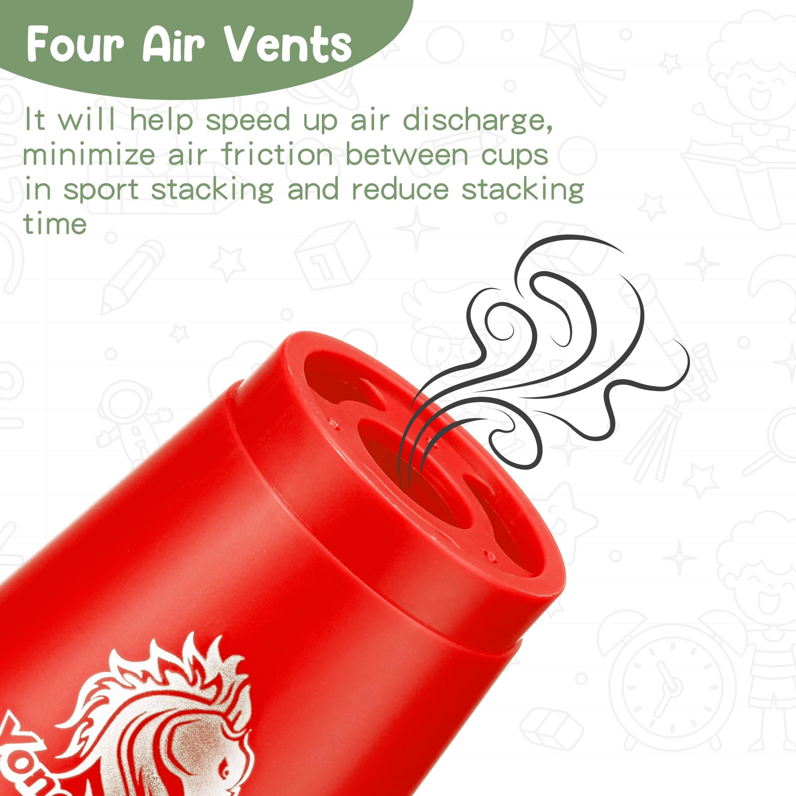 Cups support coordination and quickness through stacking, nesting, and timing.
