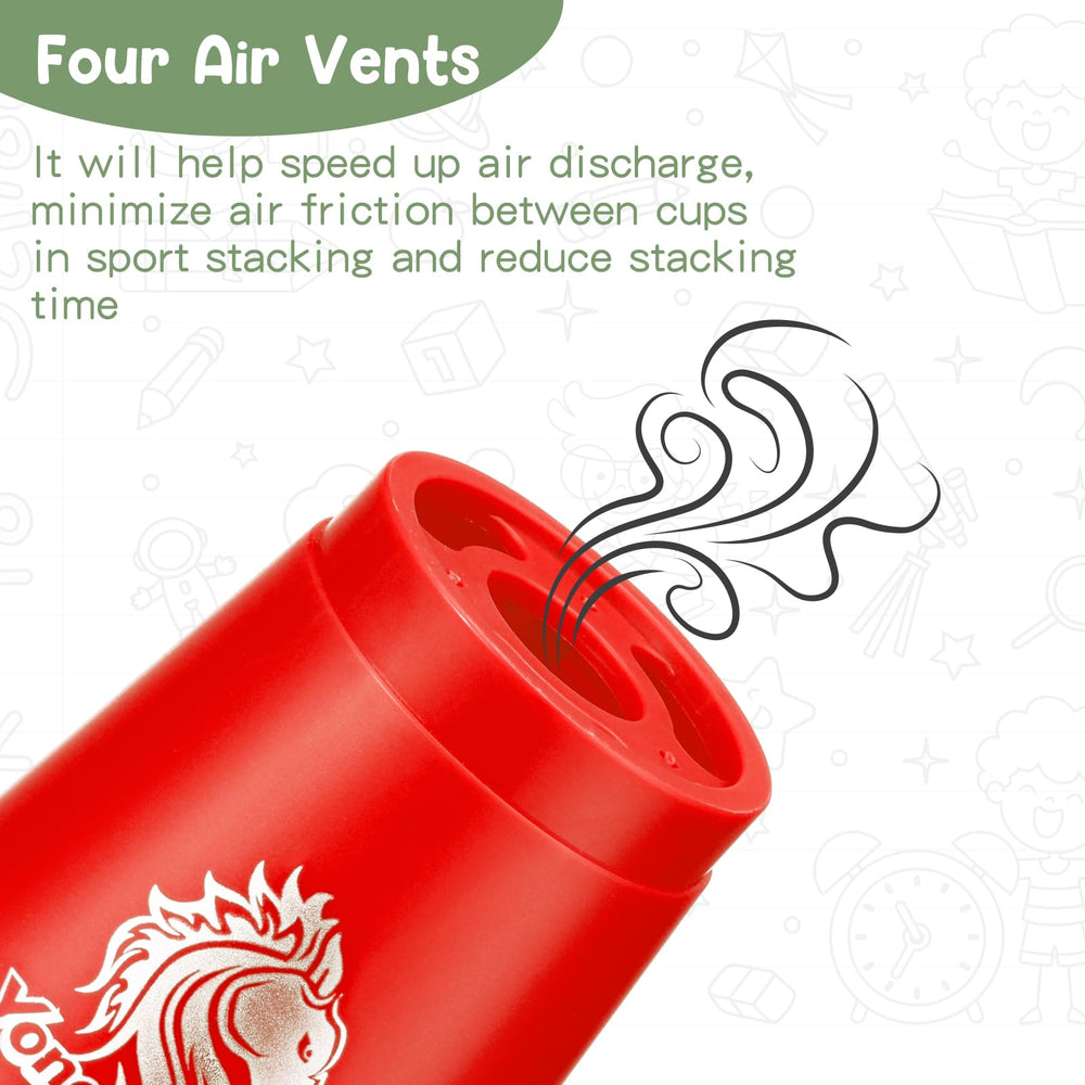 Cups support coordination and quickness through stacking, nesting, and timing.