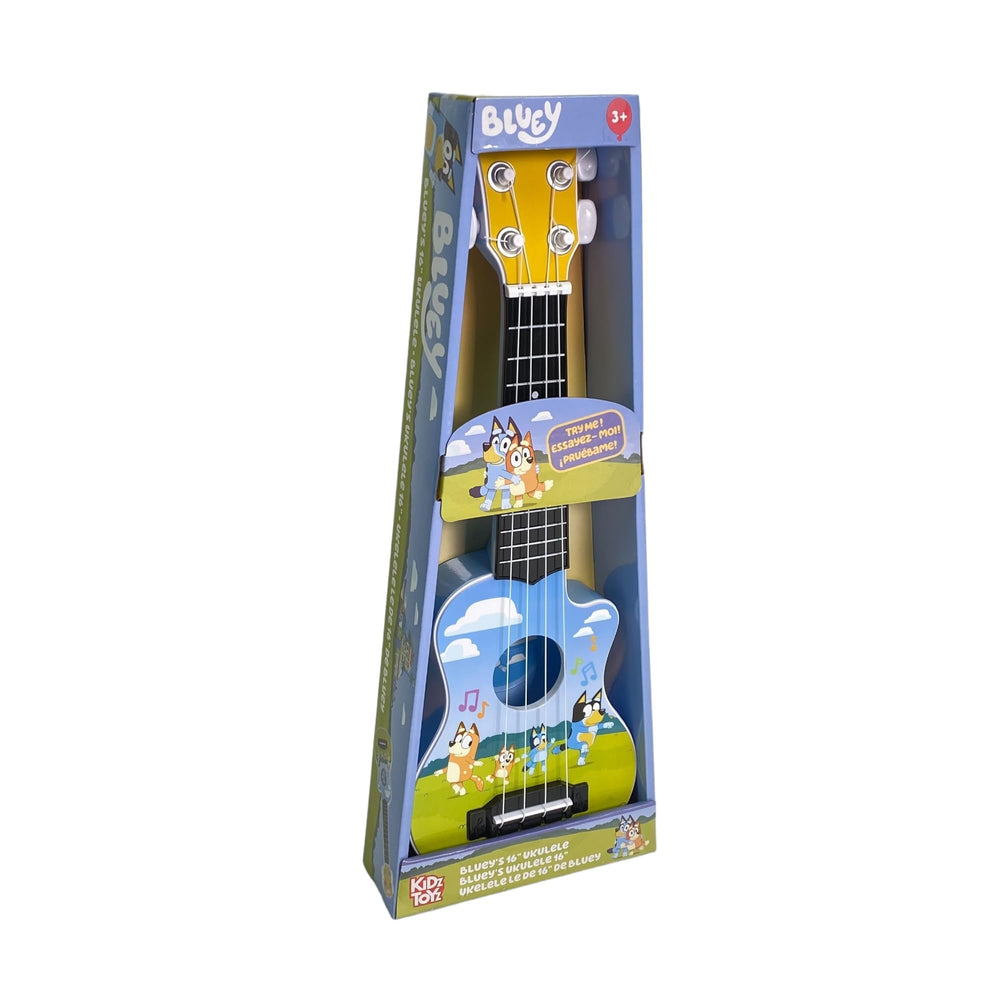 License 2 Play Bluey 16-inch ukulele side, durable plastic for everyday play