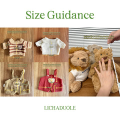 LICHADUOLE cream knit sweater on plush bear provides soft, cozy layering.