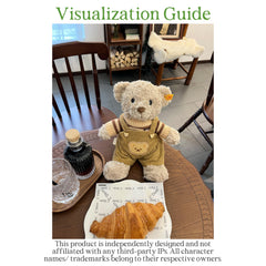 LICHADUOLE khaki striped sweater on plush bear creates textured, playful looks.