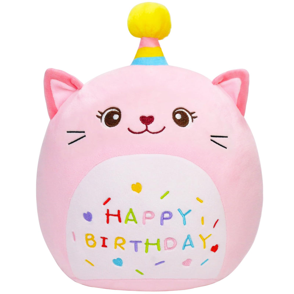 LICSOR Cat Plush Toy 12-inch pink cuddly companion for hugs and decor.