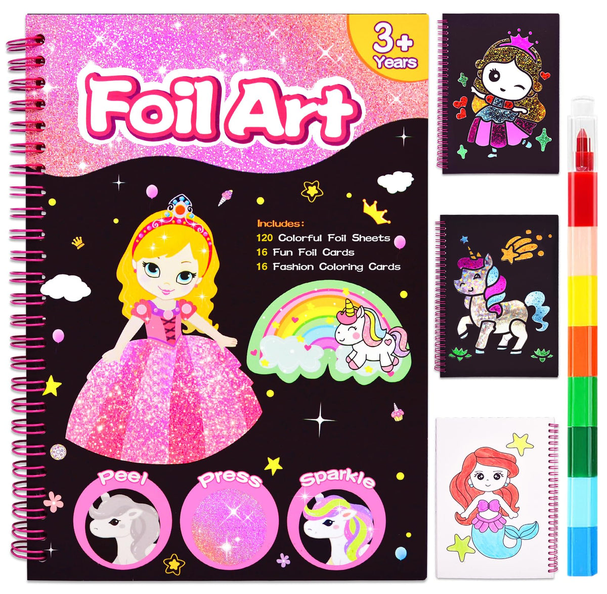 LICSOR foil art crafts cover with unicorn patterns for imaginative play.